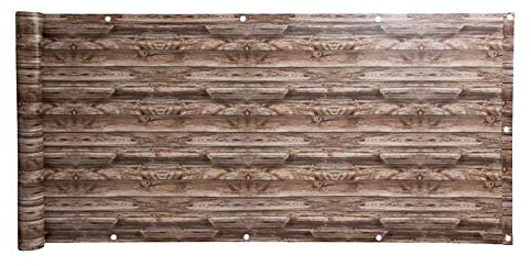 ESTEXO Balkonsichtschutz Sichtschutz Balkonbespannung Balkonverkleidung 6 Meter Balkon PVC mit Dekor Holz-Optik 2 75x600cm
