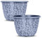 SG Traders Premium Plastic Plant Pots | UV & Weather-Resistant Plant Pots Outdoor | Elegant Design, Lightweight, Durable & Eco-Friendly | (Blue/White, Pack of 2)