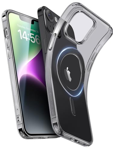 ESR für iPhone 14 Hülle/iPhone 13 Hülle, Kompatibel mit MagSafe, Klares Silikon Handyhülle iPhone 14/13 Case, Stoßfeste Dünne Vergilbungsbeständige Transparente Schutzhülle, Zero Serie, Schwarz