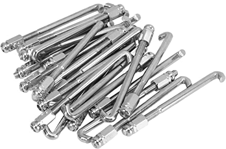 HUAOSN 24 Teiliges Banjo Haken Set, Banjo Haken und Muttern Set, Banjo Spannhaken, Metall Banjo Haken Set, Zubehör für Banjo und Ukulele Ersatz