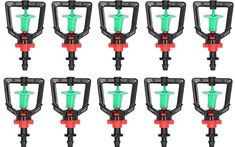 WOOXGEHM Mikro Rotationssprinkler, 10 Set G Typ Mikro Rotationsdüse, Wassersparend, 360 Grad Drehbare Nebeldüse für Gewächshaus