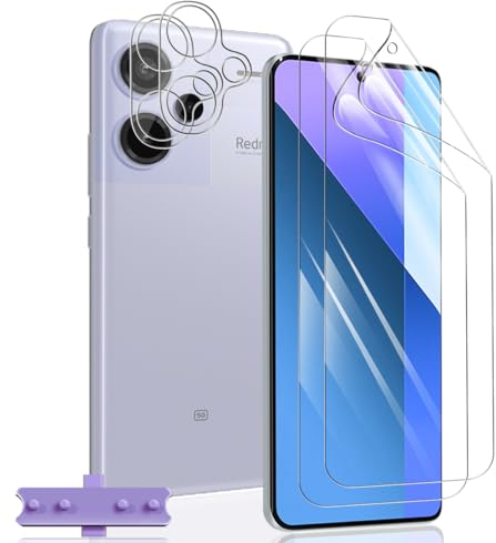 Yiunssy Para Redmi Note 13 Pro plus 5G TPU Protector de Pantalla [Non-Cristal Templado] + Lente de Cámara Cristal Templado [2+2 Piezas],HD Antiarañazos Protector de Pantalla para Redmi Note 13 Pro+ 5G
