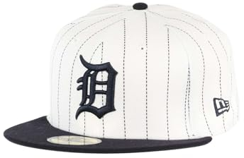 New Era Detroit Tigers MLB Pinstripe White Navy 59Fifty Basecap - 7 1/2-60cm (XL)