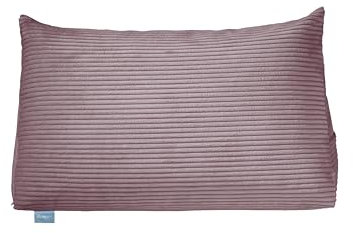 XDREAM Bettsitzkissen, Keilkissen für Bett und Sofa aus Kord in rosa | Formstabiles Rückenkissen und Lendenkissen mit praktischem Seitenfach | waschbarer Bezug | Öko-Tex Zertifiziert | 70 x 40 x 20cm