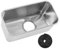 Edelstahl-Einzelbecken-Küchenspüle, 390 x 190 x 185 mm Wohnmobil-Waschbecken, quadratisch, 304 Edelstahl, großes Fassungsvermögen, bündig montiertes Waschbecken mit 90 mm Abfluss