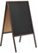 Sufrk Tableau noir double face en bois de cèdre sur pied 60 x 80 cm, surface lisse, facile à utiliser, réutilisable, parfait pour les rappels, la créativité, le bureau, les écoles, les panneaux, les