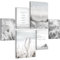Novart Wandbilder Set Strand Meer Boho Grau - KEIN EXTRA RAHMEN BENÖTIGT - Modern Deko - Wohnzimmer Schlafzimmer Flur N033863b
