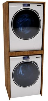 CraftPAK Waschmaschinenschrank geeignet für Waschmaschine & Wäschetrockner | Waschmaschinenschrank | Überbauschrank für Badezimmermöbel Größe 66x180x51,2 cm Farbe Retro