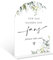 Greenery Wedding Fan Sign, 6 x 8 Inch White Arch Acrylic Wedding Sign with Holder, Wedding Sign for Ceremony and Reception, Wedding Decoration, Wedding Supplies - LY23