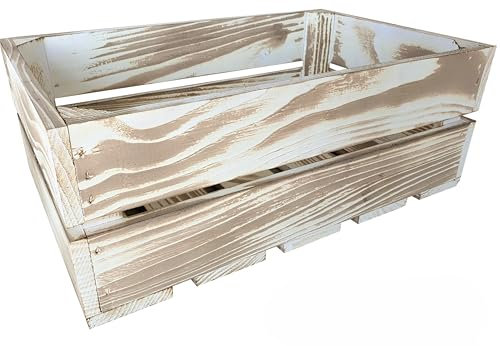 Lermowood Holzkisten Reg 25 x 40 x 15cm Vintage | Dekokisten aus Holz Massive Holzkiste Regalkiste Weinkiste