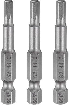 sourcing map 3pcs H4.0 Hex Head Drill Bit Wrench 4mm Metric Flat Tip 1/4 Hex Shank 50mm (2) Long Magnetic Hexagonal Screw Driver Socket Industrial Screwdriver Power Bits