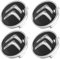 Fsaklaskdy 4 Pièces Cache Moyeux, 60 mm Enjoliveurs pour Auto, ABS Cache Moyeux, Cache de Roue Centrale, Capuchon Enjoliveur Centre Roue Compatible avec Citroën C1 C2 C3 C4 C5 Moyeu Aluminium, Noir