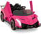 GYMAX Kids Ride on Car, 12V Battery Powered Licensed Lamborghini Car with Remote Control, Music, 3 Speeds, AUX/USB &Safety Belt, Children Electric Vehicle for 3-8 Years Old (Rose Red)