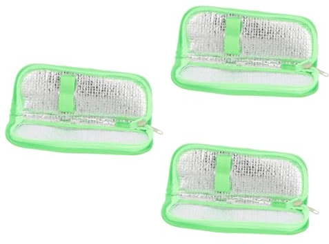 BESTYASH 3 Stück -kühlpackung Reisetasche Kühltasche Für Medikamente Medizinische Tasche Kühltaschen Isoliert Reisefall Kühlung Kühltasche Für Reisemedikamente Grün Oxford-stoff