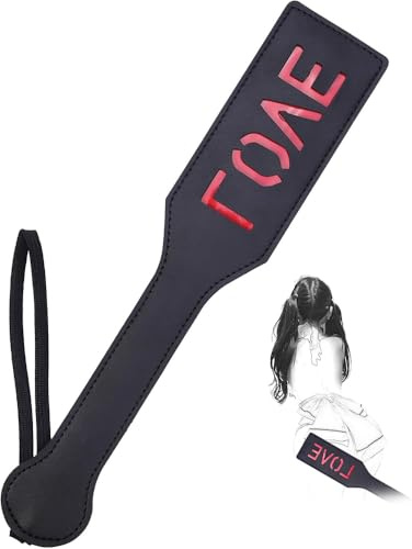 TAUOE Raquette de Fessée en Cuir, Design LOVE, Accessoire pour Jeux de Couple