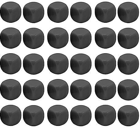 Resefinem 30pcs Fun Dice Set für DIY -Puzzle mit runden Ecke 6 -Seiten -Würfel ideal für Brettspiele und Mathematiklernen in Schwarz (Schwarz)
