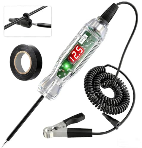 Automotive Test Light VDIAGTOOL P60 3-70V LED Digital Voltage Display, Circuit Tester with Voltmeter & Dual Polarity Indicator Light, Tester Electric, Bidirectional Voltage Tester w/Stainless Probe