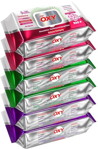 Mr. OXY Maxima Allzweck-Reinigungstücher – Streifenfrei, Fettlösend, Schnell Trocknend, Duft nach Lavendelbrise – Mit Weißem Essig & Natron – Ohne Nachspülen, Einfache Reinigung (Gross Mix #2)