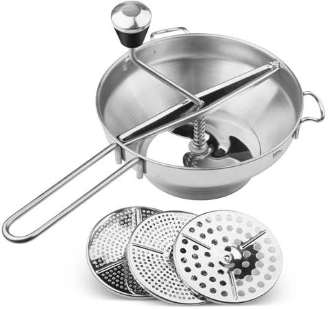 Passaverdure In Acciaio Inox Con 3 Filtri, Schiacciapatate, Macinazione Facile, Può Essere Utilizzato Per Preparare Ketchup, Purè Di Patate, Purea, Salsa Di Mele, Marmellata