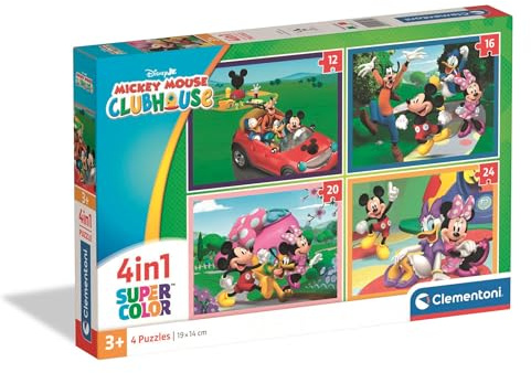 Clementoni Micky Maus Wunderhaus Kinder Puzzle 4-in-1 | Micky Maus Puzzle für Kinder ab 3 Jahre - Puzzle von Clementoni 21755