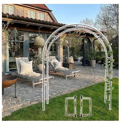 Rosenbogen Aus Edelstahl, Stabiler Torbogen Für Kletterpflanzen, Freistehende Rankhilfe & Rankgitter Für Garten, Terrasse Und Rosen, Rohrdurchmesser 19mm(1.2x2.30m/47.2x90.5in)