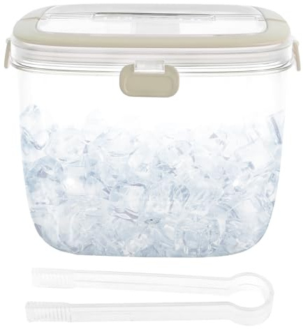 5L Ice Bucket with Lid and Tong, Ice Granule Bucket,Sealed Ices Buckets Container with Handle Portable Wine Buckets for Cocktail Freezer Bar Parties