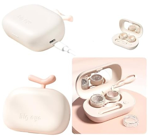 Ultrasonic Contact Lens Cleaner -Intelligent Machine for Soft Contact Lenses - Remove Protein Buildup, 23,000Hz deep Cleaning - Long Battery Life. Suitable for All Types of Soft Contact Lenses