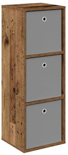 vidaXL Sideboard mit Schubladen Altholz 35 x 32 x 99,5 cm, Wohnzimmer Sideboard, modernes Design, Robustes freistehendes Regal, ordentlich und elegant