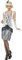 20er Jahre Kostüm Kleid silber Charleston Mafia, Größe M (40-42)