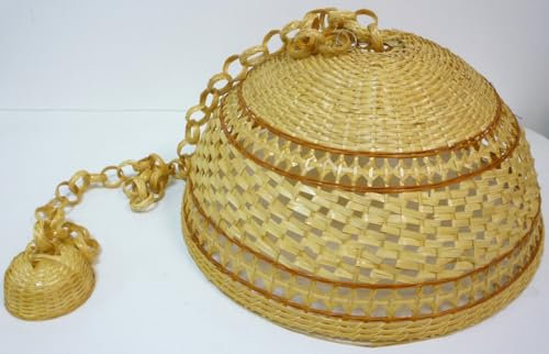 SF SAVINO FILIPPO Lampadario lampada in bamboo bambù rattan vimini e giunco appendibile per casa camera salotto cucina