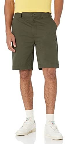 Amazon Essentials Men's Classic Fit 9 (23cm) Chino Shorts with Pockets, Dark Olive, 30W