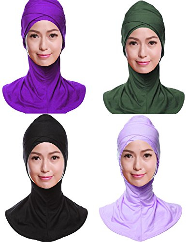 GladThink 4 X Frauen-moslemisches Hijab Caps Islamische Schals Set No.6