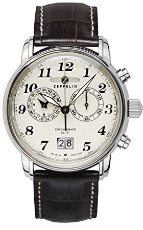 Zeppelin Herrenuhr LZ 127 GRAF Quarz Chronograph Big Date mit Lederarmband 7684-5