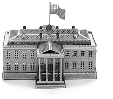 Fascinations MMS032 - Metal Earth 502632 - White House, lasergeschnittener 3D-Konstruktionsbausatz, 2 Metallplatinen, ab 14 Jahren