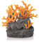 biOrb 46123 Lavagestein mit Feuerkoralle Ornament – naturnahe Aquariumdeko in Form von oranger Koralle auf grauem Felsen zur Gestaltung von Süßwasseraquarien und Meerwasseraquarien