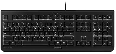 CHERRY KC 1000, Wired Keyboard, Pan-Nordic Layout (QWERTY), Plug & Play via USB Port, Flat Design, Whisper-Quiet Keystrokes, Black