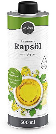 borchers Premium Rapsöl | Feiner Buttergeschmack | Reich an Omega-3-Fettsäuren | Zum Braten und Verfeinern | 500 ml