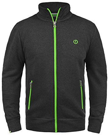 Solid SDBennTrack Herren Sweatjacke Cardigan Sweater mit Reißverschluss Stehkragen Reißverschlusstaschen Label-Details Baumwollmischung Regular fit, Größe:L, Farbe:Dark Grey Melange (8288)