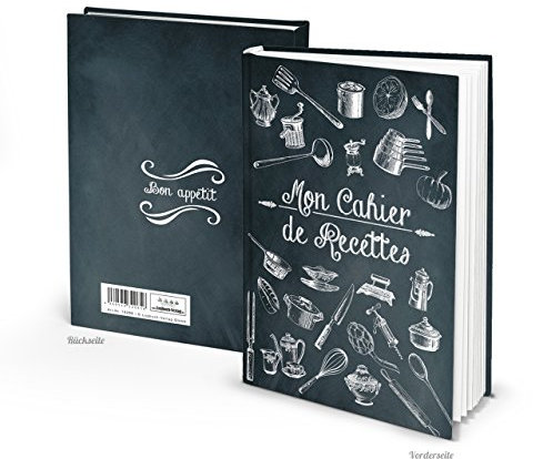 Logbuch-Verlag petit livre de recettes pour la cousine DIN A5 cadeaux anniversaire noel cahier de recettes noir blance
