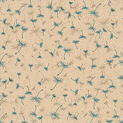 Paper+Design GmbH - umweltfreundliche Servietten | 100% Recycling - Tissue | 25 Lunchservietten 33x33cm | Einwegservietten Dandelion