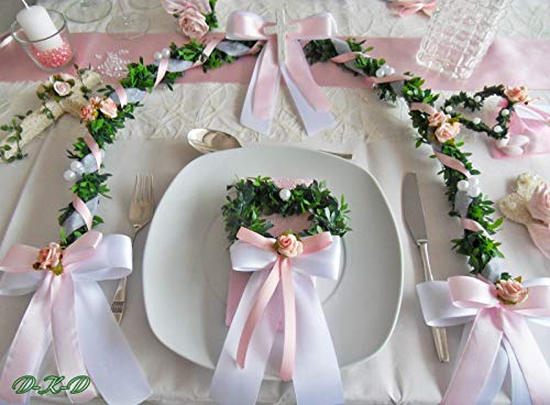 Ehrenplatz rosa weiß Reigen Tischdeko Kommunion Konfirmation