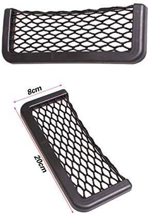 Car Trunk Storage Net, 2 Pack 20 cm/7.87in X 8 cm/3.14in Black Magic selbstklebend Ablagenetz Elastic String Netz Mesh-Tasche für Handy Geldbörse Schlüssel Kleine Dinge