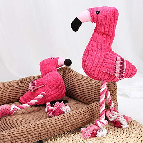 JMAHM Jouet couineur en peluche pour animal domestique - Jouet à mâcher pour chien - Flamant rose
