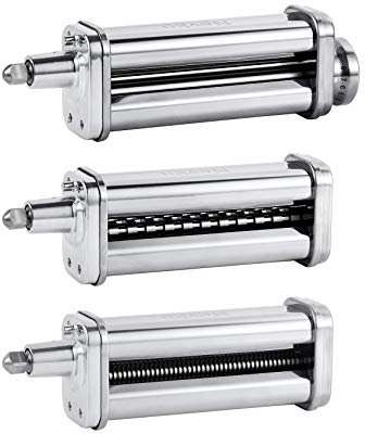 Pasta Maker Attachments Set for All KitchenAid Stand Mixer, Including Pasta Sheet Roller, Spaghetti Cutter, Fettuccine Cutter by Nevku