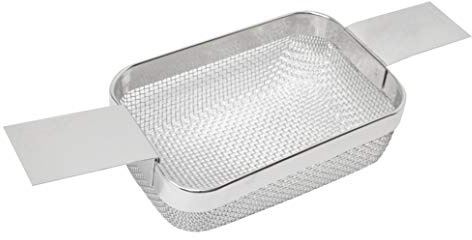 4-1/2 x 3 x 1-1/2 Stainless Steel Fine Mesh Ultrasonic Cleaner Jewelry Small Parts Holder Universal Cleaning Basket