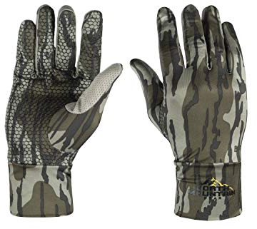 North Mountain Gear Mossy Oak Bottomland Jagdhandschuhe, Stretch-Passform, leicht, Camouflage-Handschuhfutter