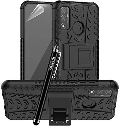 iCatchy Coque pour Huawei P Smart 2020, Robuste, Double Couche, Hybride résistant aux Chocs, Compatible avec Huawei P Smart 2020 (Noir)