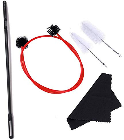 luckything Trompete Reinigungsset, 5 Stück Pflege Bürsten Musikinstrument Verwaltungszubehör Trompete Reinigung Pflege Kit Trompete Mundstück Bürste Ventil Pinsel Flexibel Bürste Mit Reinigungsstuch