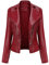 YOUCAI Damen Lederjacke mit Nieten Motorradjacke aus PU Leder Kunstleder Bikerjacke Kunstlederjacke mit Nieten Slim Fit Lederjacke für Frühling und Herbst rot XL