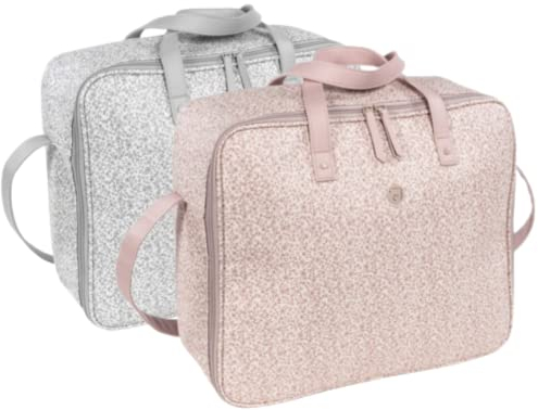 Pasito a Pasito Maleta De Clínica Flower Mellow. Bolsa De Maternidad Útil Para Llevar Al Hospital O Clínica. Organizador Fabricado En Polipiel Con Estampado De Flores Impresas. Color Gris